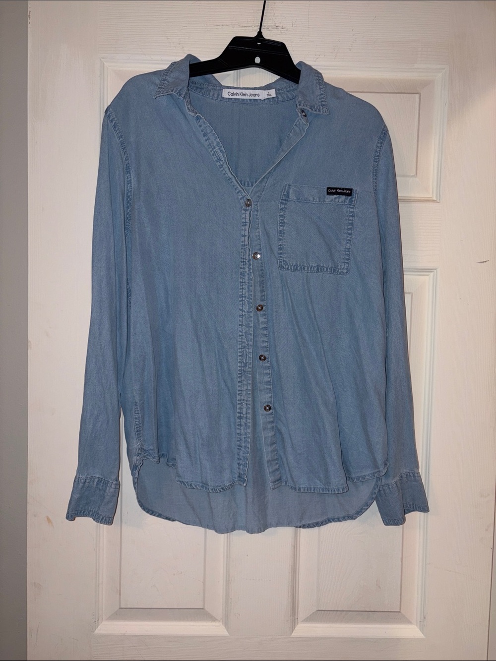 Calvin Klein Jeans Light Blue Denim Button-Up Shirt
